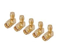 FTVOGUE RF SMA Maschio a Femmina Adattatore Set di Connettori Angolari a Destra - Applicazione Ampia per Apparecchiature a Microonde - Adattatori di Rame 5 Pezzi