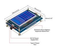 FTVOGUE Rilevatore di Tensione per Batterie Al Litio Serie 24, Custodia in Acrilico, Visualizza le Tensioni delle Singole Celle, Ideale per Test e Riparazioni di Pacchi Batterie (con scheda di