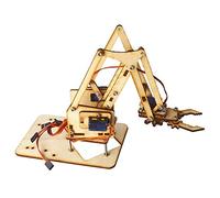 FTVOGUE Robot Arm Kit, 4 DOF DIY Wood Robot Arm sg90 Servo per Arduino Raspberry Pi SNAM1500