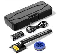 FTVOGUE Saldatura USB Ironico Penna di Saldatura Elettrica Portatile con 3 Punte Sostituibili Strumento di Saldatura Alimentato USB per la Riparazione Dell'elettronica (BLACK)