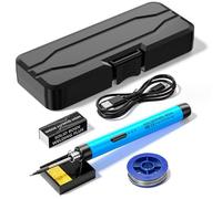 FTVOGUE Saldatura USB Ironico Penna di Saldatura Elettrica Portatile con 3 Punte Sostituibili Strumento di Saldatura Alimentato USB per la Riparazione Dell'elettronica (BLUE)