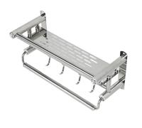 FTVOGUE Scaffale da Bagno Montato Sul Muro con Ganci, Conservazione di Stoccaggio di 15,7 Pollici, Impermeabile e Prevenzione della Corrosione