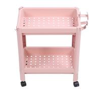 FTVOGUE Scaffale da Pavimento per il Bagno Scaffale a Torre Sottile a 3 Livelli, Mobiletto Autoportante con Ripiani Multipli per Bagno, Soggiorno, Spazi Stretti, Rosa (2 strati (con ruote))