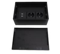 FTVOGUE Scatola di Derivazione da Incasso a Pavimento, Acciaio Inossidabile e Materiale PC Ignifugo con 2 Fori a Due Poli e Doppie Porte USB Anello di Tenuta Impermeabile per Ufficio,