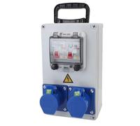 FTVOGUE Scatola per Prese Industriali Portatile, Plastica ABS IP44 Impermeabile, Scatola per Prese Elettriche Multiuso per Cantieri Edili, Officine, Fabbriche, 250x150x100mm