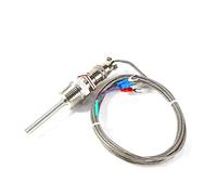 FTVOGUE Sensore di Temperatura PT100 Inox 304 Filettatura 4 Punti Filo 2 Metri