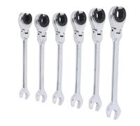 FTVOGUE Set di Chiavi a Cricchetto, 6 Pezzi 10 12 13 14 15 17 Mm Chiave a Cricchetto per Tubi con Testa Flessibile Aperta Metrica con Ingranaggio a 72 Denti, per Dadi della del Freno