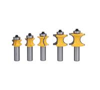 FTVOGUE Set di Frese per Legno a Mezzo con Gambo da 5 Pezzi da 1/2 Pollici con Design Anti-gioco per Macchina per Incidere CNC