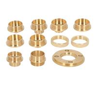 FTVOGUE Set di Guide di Boccola del Modello del Router, 11pc Kit di Guide Modello Router in Ottone Solido con 8 Boccole 2 Dadi di Blocco Adattatore per la Lavorazione del Legno CNC