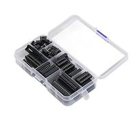 FTVOGUE Set di Prese per Chip IC da 66 Pezzi, Componenti in Plastica Isolati per Circuiti Stampati Fai-da-te, Adattatore a Saldare per Elettronica a Pin Piatto da 6P a 28P