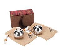 FTVOGUE Sfera in Acciaio per Mani, Sfere Baoding in Acciaio Inossidabile per Recupero e Massaggio delle Mani, 2 Pezzi 50 Mm Attrezzature per Fitness Solide per Allenamento della Ed Esercizi con le