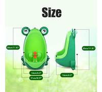 FTVOGUE Simpatico Orinatoio a Forma di Rana per Ragazzi, Materiale Leggero in PP con Punto di Mira, per Bambini Dagli 8 Mesi Ai 6 Anni (Verde scuro+verde smeraldo)