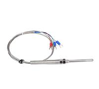 FTVOGUE Sonda Sensore di Temperatura con Termocoppia PT100, Filettatura M8, Risposta Rapida da 50 Mm da 0 a 400 ℃ con Connettori Terminali di Alta qualità per Apparecchiature Industriali (1M)