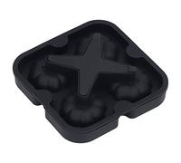 FTVOGUE Stampo per Palline di Ghiaccio a Forma di Zucca, 4 Celle, in Silicone Alimentare, a Rilascio Facile, per Cubetti di Ghiaccio, Whisky, Senza BPA, Non Tossico, per Cocktail, (BLACK)