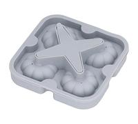 FTVOGUE Stampo per Palline di Ghiaccio a Forma di Zucca, 4 Celle, in Silicone Alimentare, a Rilascio Facile, per Cubetti di Ghiaccio, Whisky, Senza BPA, Non Tossico, per Cocktail, (GRAY)