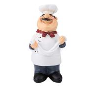 FTVOGUE Statuetta da chef in resina, stile americano, stile vintage country, Happy Chef, per casa, ristorante, caffetteria, decorazione da tavolo, idea, Resina, 71110-02 Cucciolo