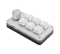 FTVOGUE Tastiera da Gioco Meccanica Mini Macro, Pad Macro USB C a 6 Tasti in Metallo Acrilico ABS con Interruttore Rosso Memoria RGB Integrata, Tastierino Programmabile con una Sola Mano per