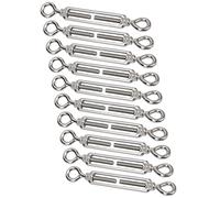 FTVOGUE Tenditore a Gancio e Occhio 10 Pezzi Tendifilo M6 Filtro Regolabile in Acciaio Inossidabile per Tensionamento del Cavo della Corda Lunghezza 150 Mm