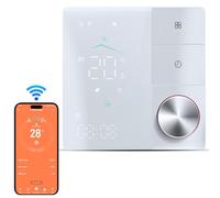 FTVOGUE Termostato Intelligente per il Riscaldamento del Pavimento del Film, AI Apprendimento Intelligente Risparmio Energetico e Eco Friendly, Facile Installare il Termostato con (WHITE)