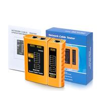 FTVOGUE Tester per Cavi di Rete Tracciacavi di Rete ABS per RJ11 RJ45, Indicatore LED, Design Diviso, 2 velocità di Test, Controllo a Lunga Distanza per Tecnici e Manutenzione della (YELLOW)
