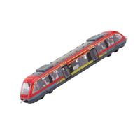 FTVOGUE Treno Giocattolo in Lega, Modello Educativo di Auto da Tirare Indietro con Sezioni Collegabili per di Compleanno per Bambini Dai 3 Anni in su (rosso)