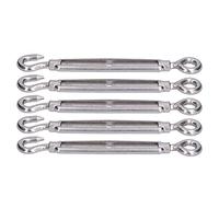 FTVOGUE TurnBuckle, 5 Pezzi TrannBuckle Hook And Eye 304 Hardware a Vela in Acciaio Inossidabile per la Corda del Cavo, Tiraggio e Sollevamento Tollione (M6)