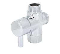 FTVOGUE Valvola Deviatrice per Doccia G1/2, Valvola Deviatrice per Braccio Doccia in Rame con Manopole di Controllo Accurate, per Soffione e Rubinetto Manuali (Elettrolitico)