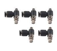 FTVOGUE Valvola di Controllo del Flusso d'aria a Gomito Valvola a Farfalla Pneumatica in PVC SC 6 M5 Filettatura Maschio Raccordo Push to Connect per Apparecchiature di Automazione Compressori (4-M5)