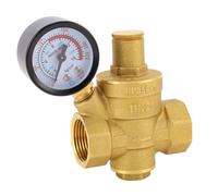 FTVOGUE Valvola di Regolazione della Pressione dell'acqua per Valvola di Riduzione della Pressione dell'acqua in Ottone DN20 3/4 Pollici con Filtro Manometro Struttura del Pistone Controllo del
