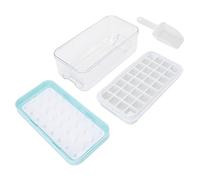 FTVOGUE Vassoio per Cubetti di Ghiaccio in Silicone con Coperchio e Scatola per Conservare il Ghiaccio per Cocktail di Whisky, Succhi di caffè (BLUE)
