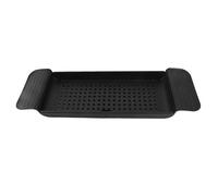 FTVOGUE Vassoio per Vasca da Bagno Posizionamento Stabile Materiale Plastico Espandibile Design Drenante Tavolo per Vasca da Bagno per la scalabilità del Bagno (Nero)