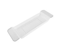 FTVOGUE Vassoio per Vasca da Bagno Posizionamento Stabile Materiale Plastico Espandibile Design Drenante Tavolo per Vasca da Bagno per la scalabilità del Bagno (Bianco)