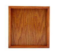 FTVOGUE Vassoio quadrato in legno massello piatto in legno per caffè e sushi snack piatto da portata per bar ristorante (22 x 22 cm)