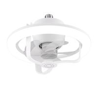 FTVOGUE Ventilatore LED RGB a Testa Mobile a 360° con Telecomando Aromaterapia Lampada da Soffitto Che Cambia Colore per Camera da Letto Funzionamento a Basso Rumore ABS Bianco