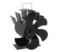 FTVOGUE Ventola per Stufa a Legna, 6 Pale Alimentate a Calore, Ventola per Camino in Lega di Alluminio per un Flusso d'aria Efficiente Nelle Stufe a Legna e Nei Bruciatori a Pellet