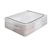 FTYEBDNC Borse Di Stoccaggio Sottoletto Pieghevoli con Finestra Trasparente, Coperte Abiti Comodità Cesti Di Stoccaggio Organizzatore con Cerniera/White/50 X 40 X 15Cm