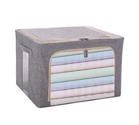 FTYEBDNC Foldable Clothes Storage Box with Zipper, Storage Bwith Transparent Window, for Blanket, Clothes, Small Item/Gris/L39 * W29 * H20Cm