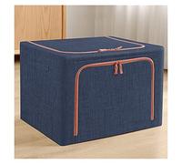FTYEBDNC Large Clothes Storage Box, Foldable Cloth Steele Box with Handles, for Capacity Items/Deep Blue/L50 X W40 X H28 cm