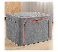 FTYEBDNC Scatola Di Stoccaggio Impilabile Di Biancheria Di Cotone, Cubo Pieghevole per Camera da Letto, Utilizzato per Archiviare Vestiti, Libri, Ricordo/Deep Gray/55L