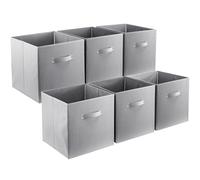 FTYEBDNC Scatole Di Stoccaggio Del Cubo Di 6 Pezzi, Scatola Pieghevole Dell'Organizzatore Dei Cubi Di Tessuto per i Contenitori Di Stoccaggio Domestico Dei Libri Dei Vestiti/Grey/33 * 33 * 34Cm