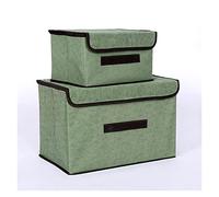 FTYEBDNC Scatole Di Stoccaggio Dell'Armadio, Cesto Di Stoccaggio Scatola Di Stoccaggio Non Tessuta Abbigliamenti Biancheria Intima Domestica Pieghevole Antipolvere Portatile/Green/S, M