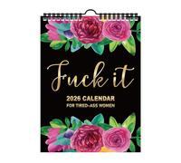 Fu-ck It Calendario da parete 2026 per donne stancate, 12 mesi, rilegatura a spirale, da appendere, con divertenti parole, regalo bavaglio per donne (B)
