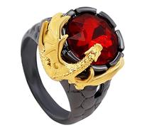 FUAHXYES Anello in acciaio inox da 8 mm, con croce di Gesù cristiano, cattolico, religioso, amuleto, gioiello unico, regalo per uomini e ragazzi, 9, Metallo, Cristallo