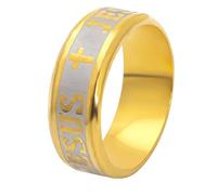 FUAHXYES Anello in acciaio inox da 8 mm, con croce di Gesù cristiano, cattolico, religioso, amuleto, gioiello unico, regalo per uomini e ragazzi, 8, Metallo, Nessuna pietra preziosa
