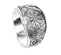 FUAHXYES Anello in acciaio inox da 8 mm, con croce di Gesù cristiano, cattolico, religioso, amuleto, gioiello unico, regalo per uomini e ragazzi, 6, Metallo, Nessuna pietra preziosa