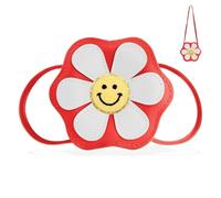 Fuaihui Borsa a Tracolla Ragazze con Fiori Margherita | Morbida e Sicura per Bambine | Mini Borsetta per Giochi, Gite e Feste | Ideale per Caramelle e Accessori Carini (rosso)