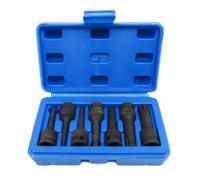 FUANA 38 Drive per Torx Socket Set 7pcs -T60 Star Bit Wrench Kit Box | 38 Drive per Torx Socket Set 7pcs -T60, per ossido nero Star Hex Socket con custodia meccanica
