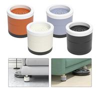 FUANA 4 tappetini per mobili per letti, scrivanie, sedie, lavatrici, cuscinetti antiscivolo con supporto da 500 kg, gomma TPU e PP, 8,6 x 8,6 x 9,5 cm, per serratura della porta nera, marrone