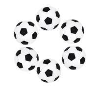 FUANA 6 mini palline da calcio balilla in resina, diametro 36 mm, compatibili con calciatori Kicker, colore: bianco e nero