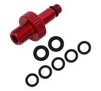 FUANA Adattatore valvola pompa aria ammortizzatore posteriore per bicicletta per RockShox per Monarch per DT Marzocchi, forcella in lega di alluminio con O-ring di ricambio, nero/per rosso